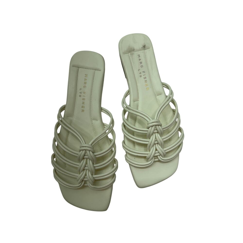 March Fisher White Slide Sandals 8